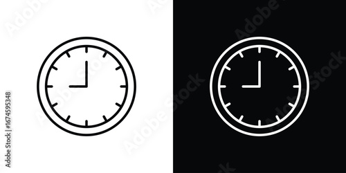 Clock nine icon logo vector template