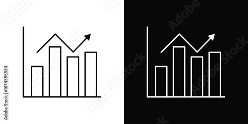 Chart histogram icon logo vector template