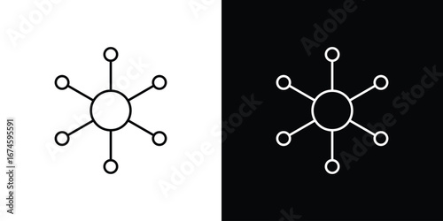 Chart connected icon logo vector template
