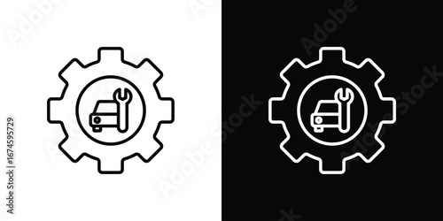 Car mechanic icon logo vector template