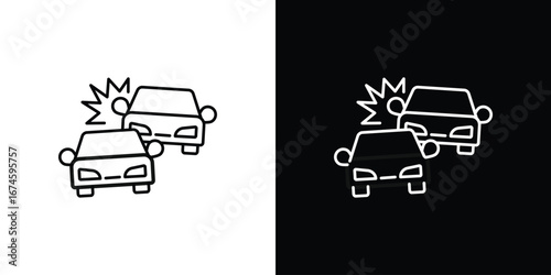 Car crash icon logo vector template