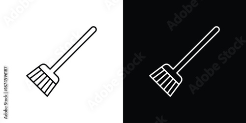 Broom icon logo vector template