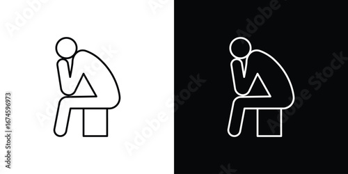 Anxiety or stress icon logo vector template