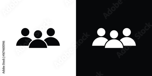 Users icon. filled flat sign for mobile concept and web