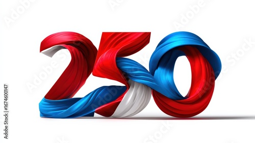 Free Download Patriotic 250 Anniversary Ribbon Design - GFXLoad