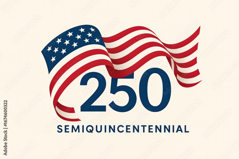 custom made wallpaper toronto digital250 Semi Quincentennial Typography with American Flag