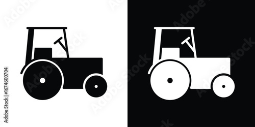 Tractor icon. filled flat sign for mobile concept and web