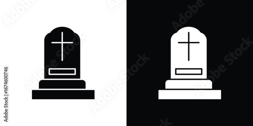 Tombstone icon. filled flat sign for mobile concept and web