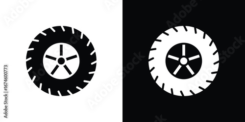 Tire icon. filled flat sign for mobile concept and web
