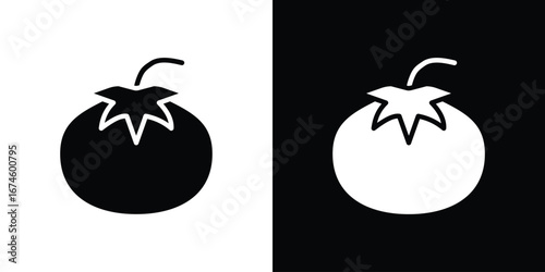 Tomato icon. filled flat sign for mobile concept and web
