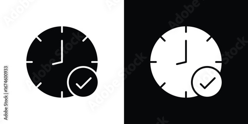 Time check icon. filled flat sign for mobile concept and web