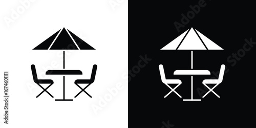 Terrace icon. filled flat sign for mobile concept and web