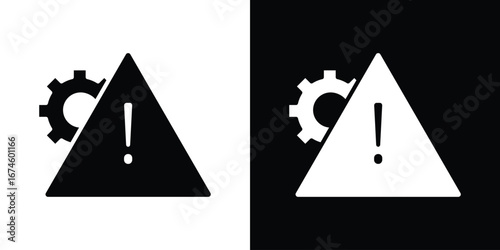 Technical warning icon. filled flat sign for mobile concept and web