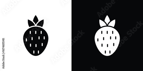 Strawberry icon. filled flat sign for mobile concept and web