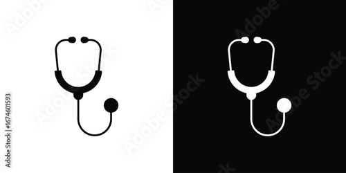 Stethoscope icon. filled flat sign for mobile concept and web