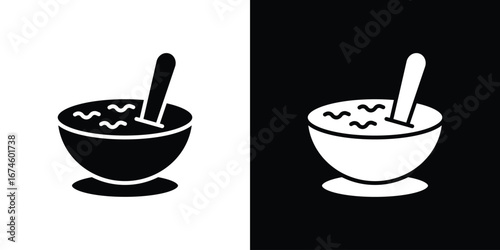 Soup icon. filled flat sign for mobile concept and web