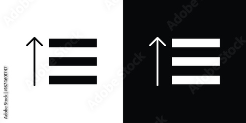 Sort amount up icon. filled flat sign for mobile concept and web