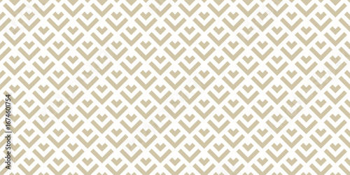 Wallpaper Mural Vector golden geometric seamless pattern with lines, arrows, fish scale grid. Simple abstract gold and white ornament. Luxury minimal background texture. Repeated geo design for decor, textile, print Torontodigital.ca