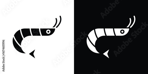 Shrimp icon. filled flat sign for mobile concept and web