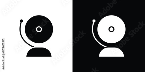 School bell icon. filled flat sign for mobile concept and web