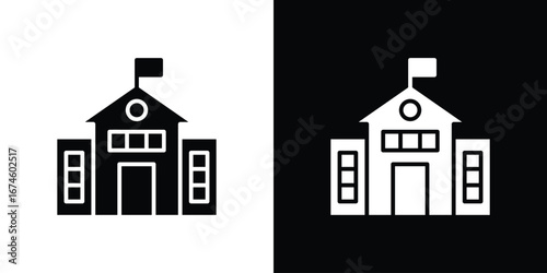 school icon. filled flat sign for mobile concept and web