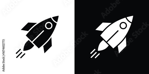 Rocket launch icon. filled flat sign for mobile concept and web