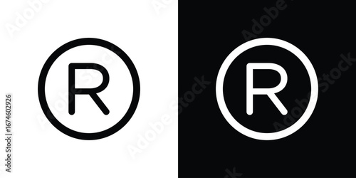 Registered icon. filled flat sign for mobile concept and web