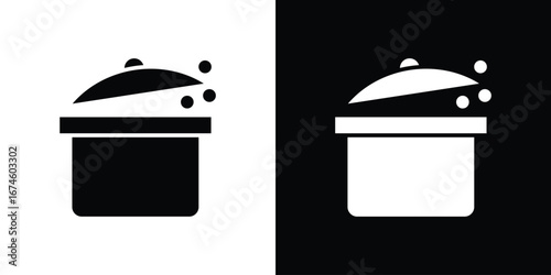 Pot icon. filled flat sign for mobile concept and web
