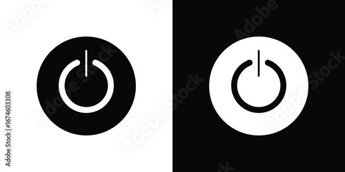 Power icon. filled flat sign for mobile concept and web