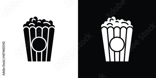 Popcorn icon. filled flat sign for mobile concept and web