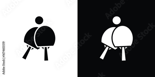 Ping pong icon. filled flat sign for mobile concept and web