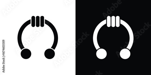 Piercing icon. filled flat sign for mobile concept and web