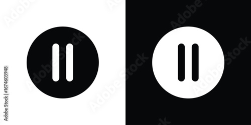 Pause icon. filled flat sign for mobile concept and web