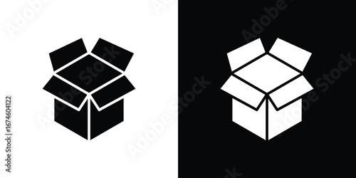 Open box icon. filled flat sign for mobile concept and web