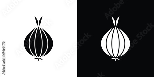 Onion icon. filled flat sign for mobile concept and web
