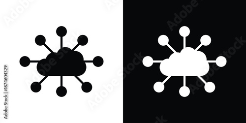 Network cloud icon. filled flat sign for mobile concept and web
