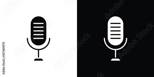 Microphone icon. filled flat sign for mobile concept and web