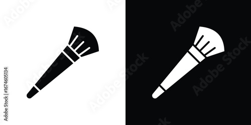 Makeup brush icon. filled flat sign for mobile concept and web