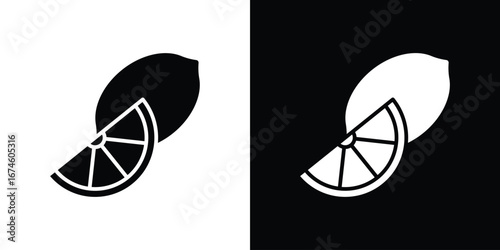 Lemon icon. filled flat sign for mobile concept and web