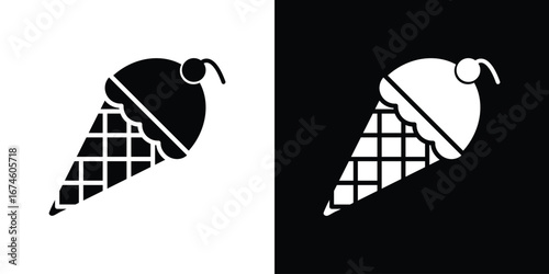 Ice cream icon. filled flat sign for mobile concept and web