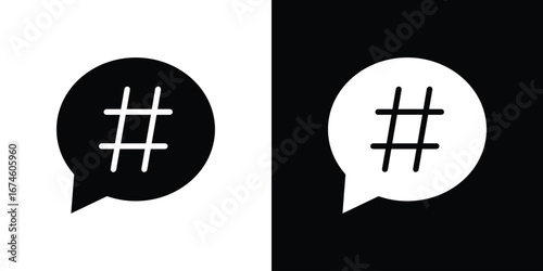 Hashtag icon. filled flat sign for mobile concept and web
