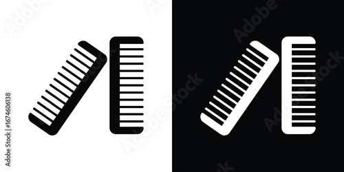 Hair brush icon. filled flat sign for mobile concept and web