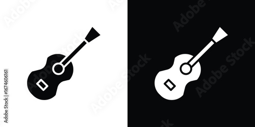 Guitar icon. filled flat sign for mobile concept and web