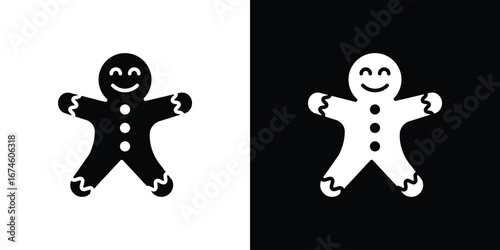 Gingerbread man icon. filled flat sign for mobile concept and web