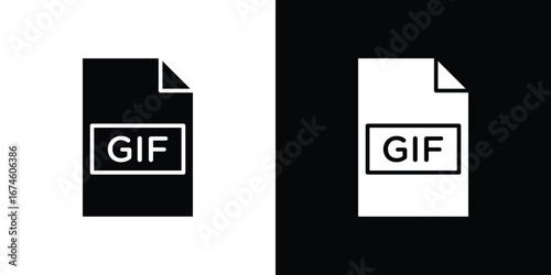 Gif icon. filled flat sign for mobile concept and web