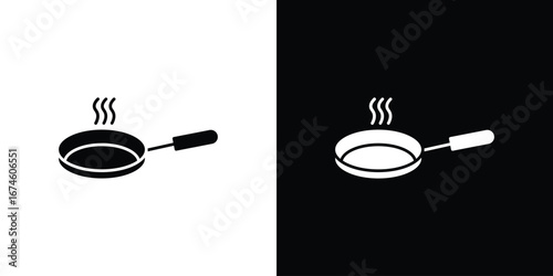 Frying pan icon. filled flat sign for mobile concept and web