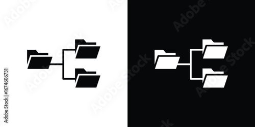 Folder tree icon. filled flat sign for mobile concept and web