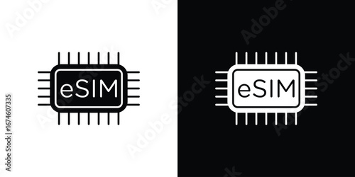 ESIM icon. filled flat sign for mobile concept and web