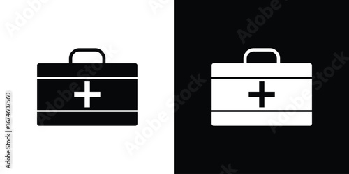 Doctor bag icon. filled flat sign for mobile concept and web