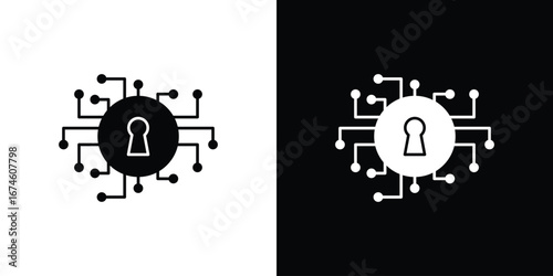 Cyber security icon. filled flat sign for mobile concept and web